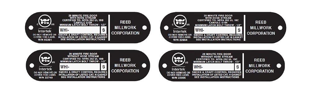 Fire Door Labels – Reeb Learning Center